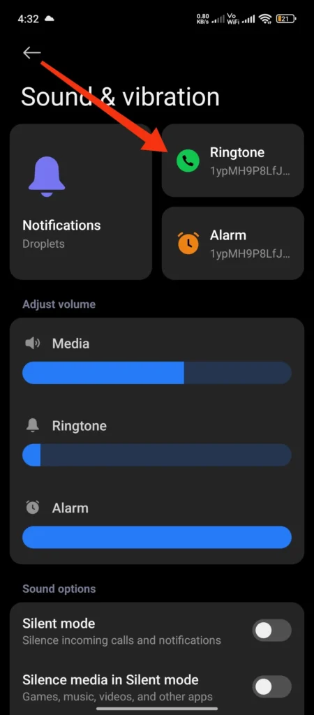 how to change ringtone in redmi