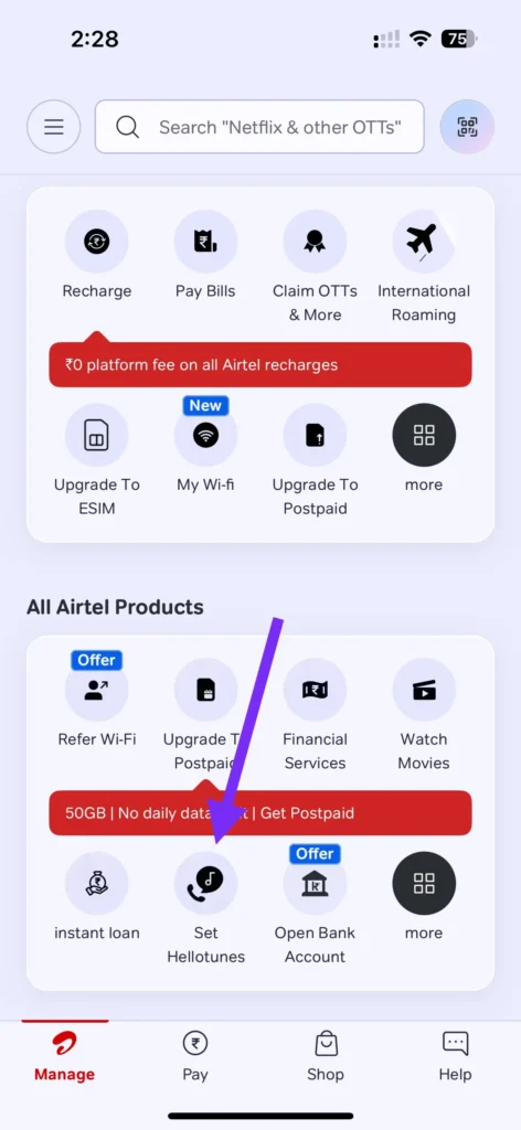 how to set caller tune in airtel